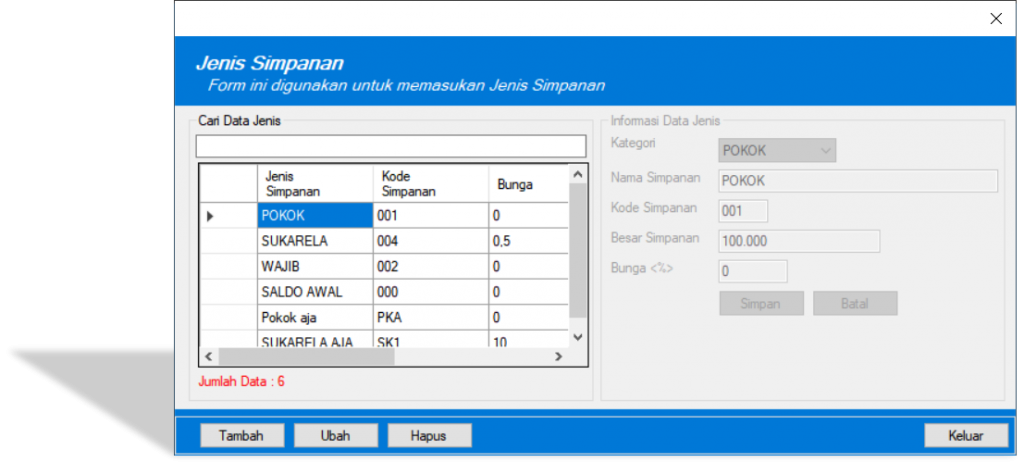 Form Jenis Simpanan | TheKSP Pro